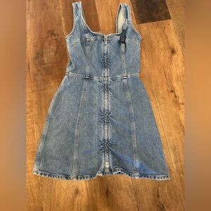 Frame front zip denim dress XS